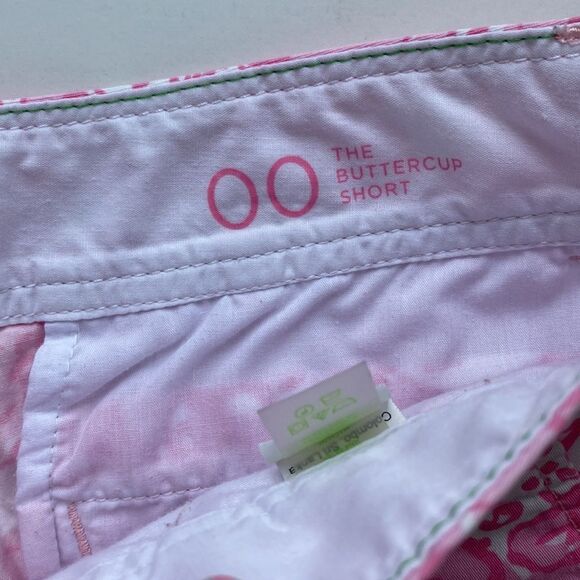 Lilly Pulitzer Buttercup She's A Fox Print Pink 5" Scallop Hem Shorts Size 00 - Picture 9 of 9